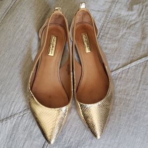 Halogen Metallic Gold and Tan Flats 7.5